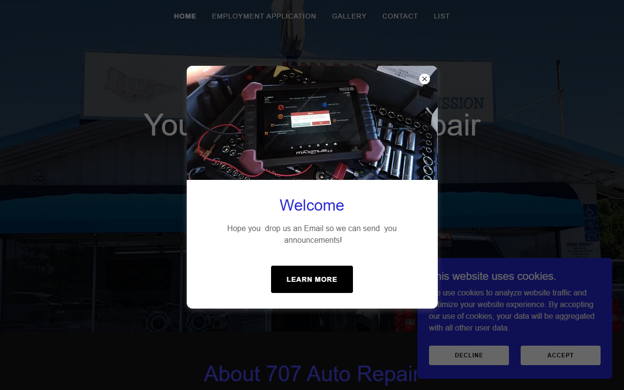 707autorepair.com screenshot