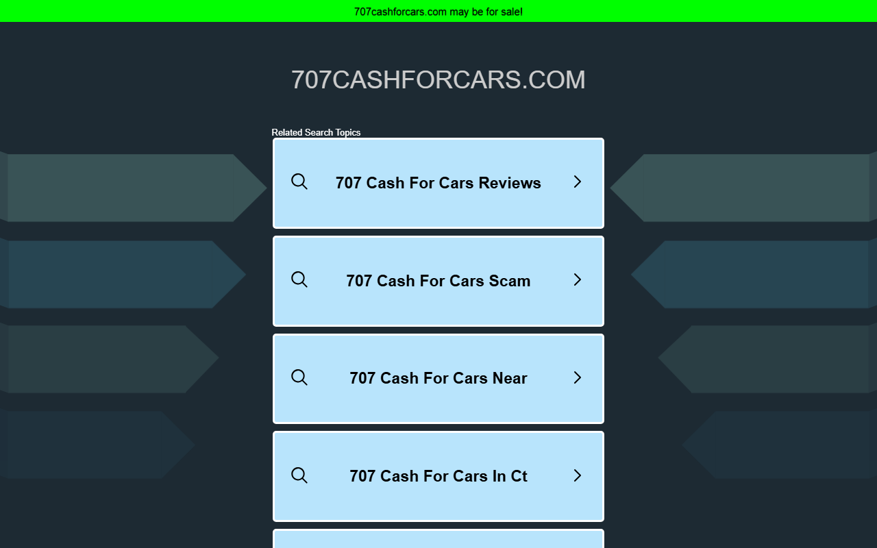 707cashforcars.com screenshot