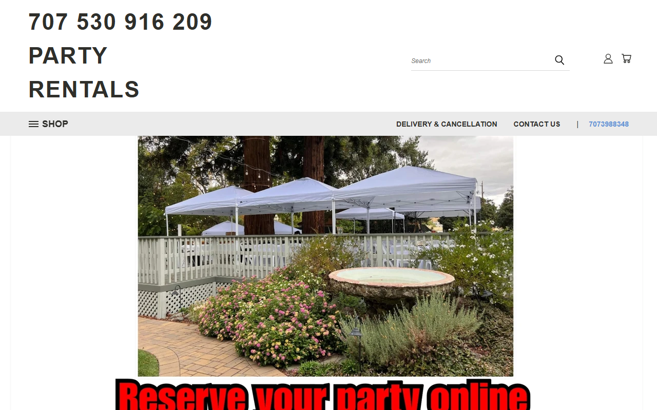 707partyrentals.com screenshot