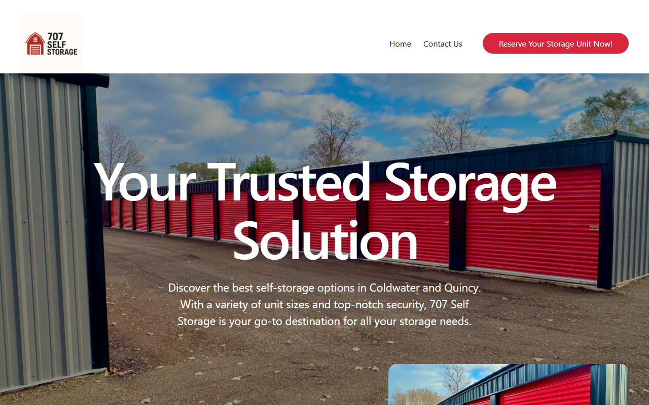 707selfstorage.com screenshot