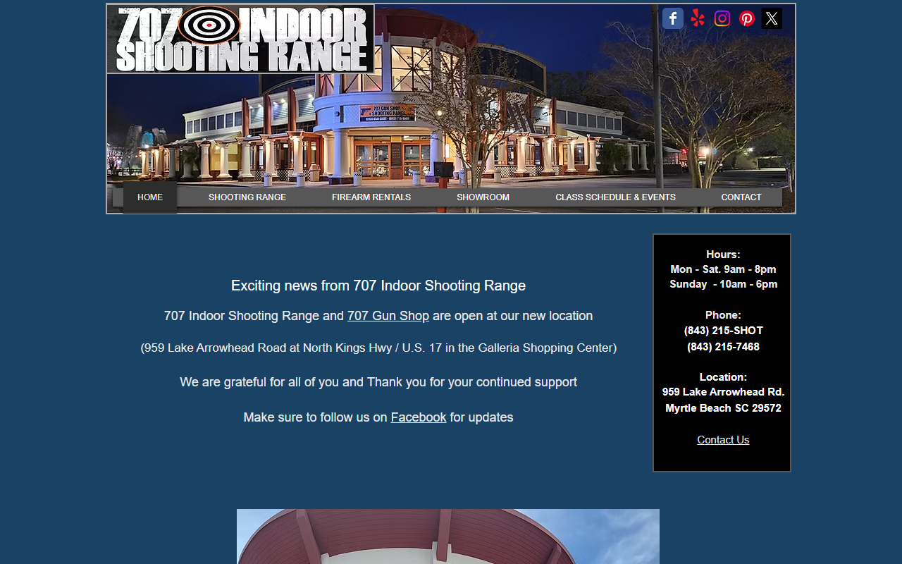 707shootingrange.com screenshot