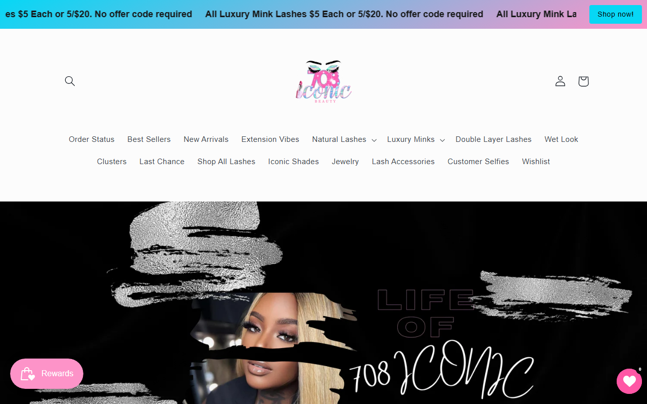 708iconicbeauty.com screenshot