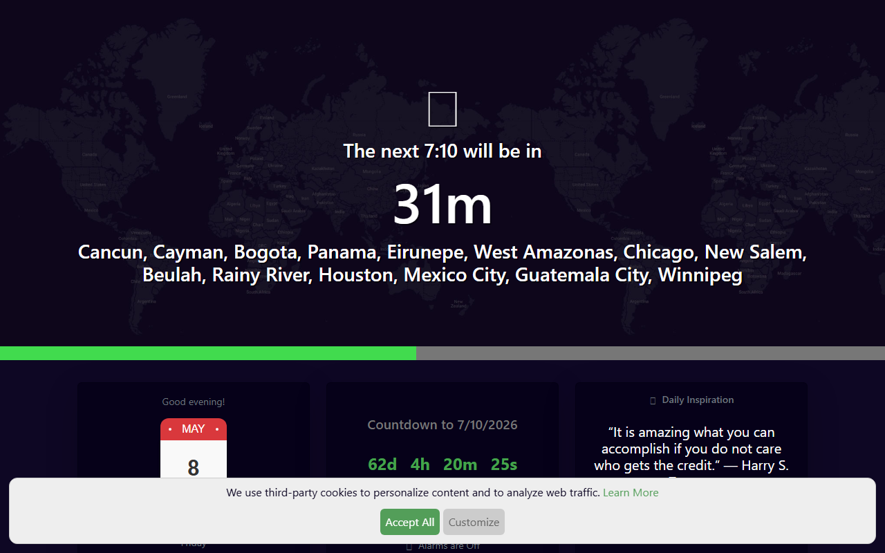 710worldclock.com screenshot