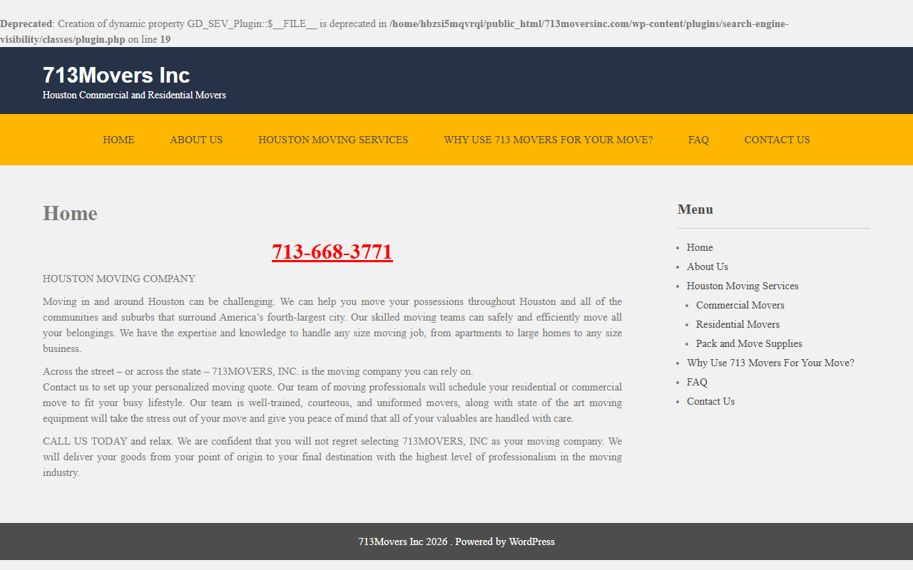713moversinc.com screenshot