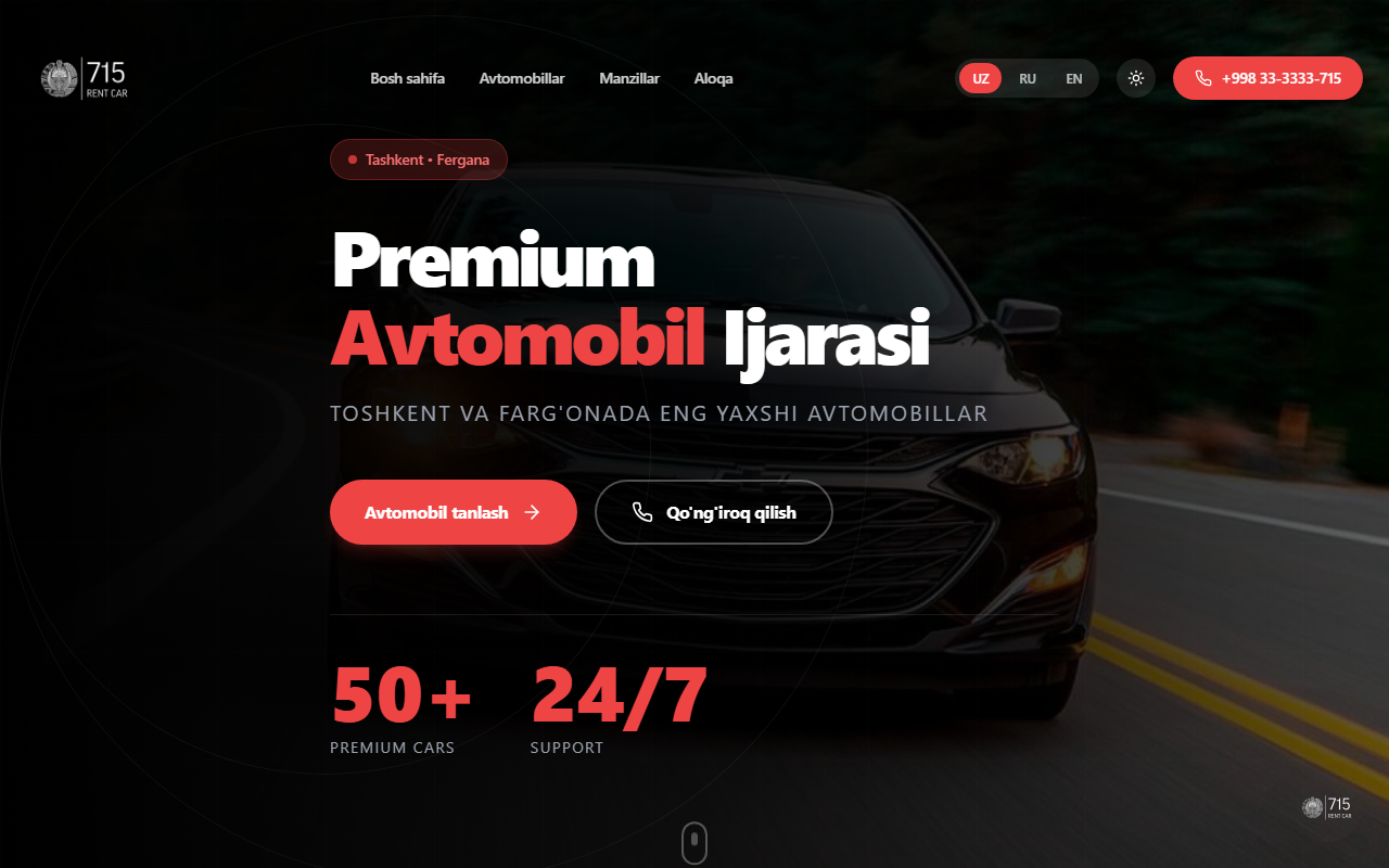 715rentcar.com screenshot