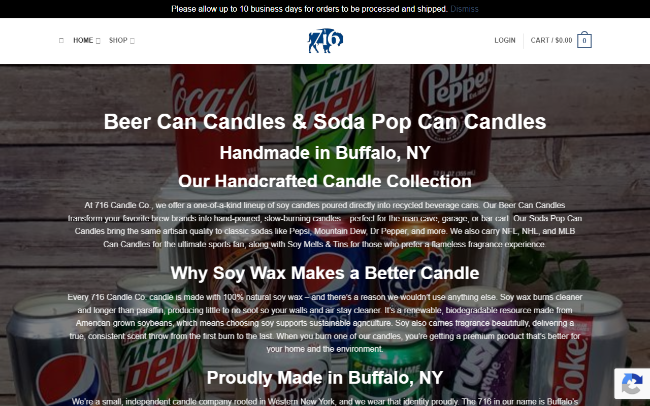 716candleco.com screenshot