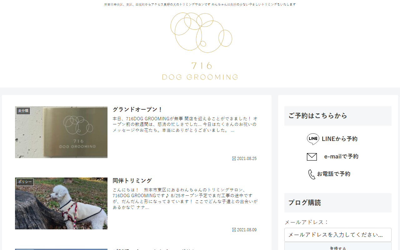 716doggrooming.com screenshot