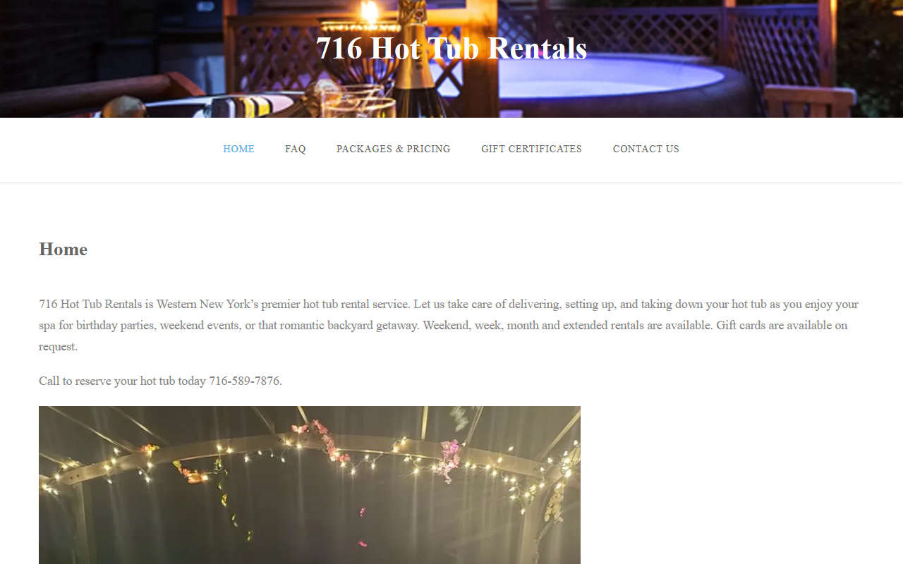716hottubrentals.com screenshot