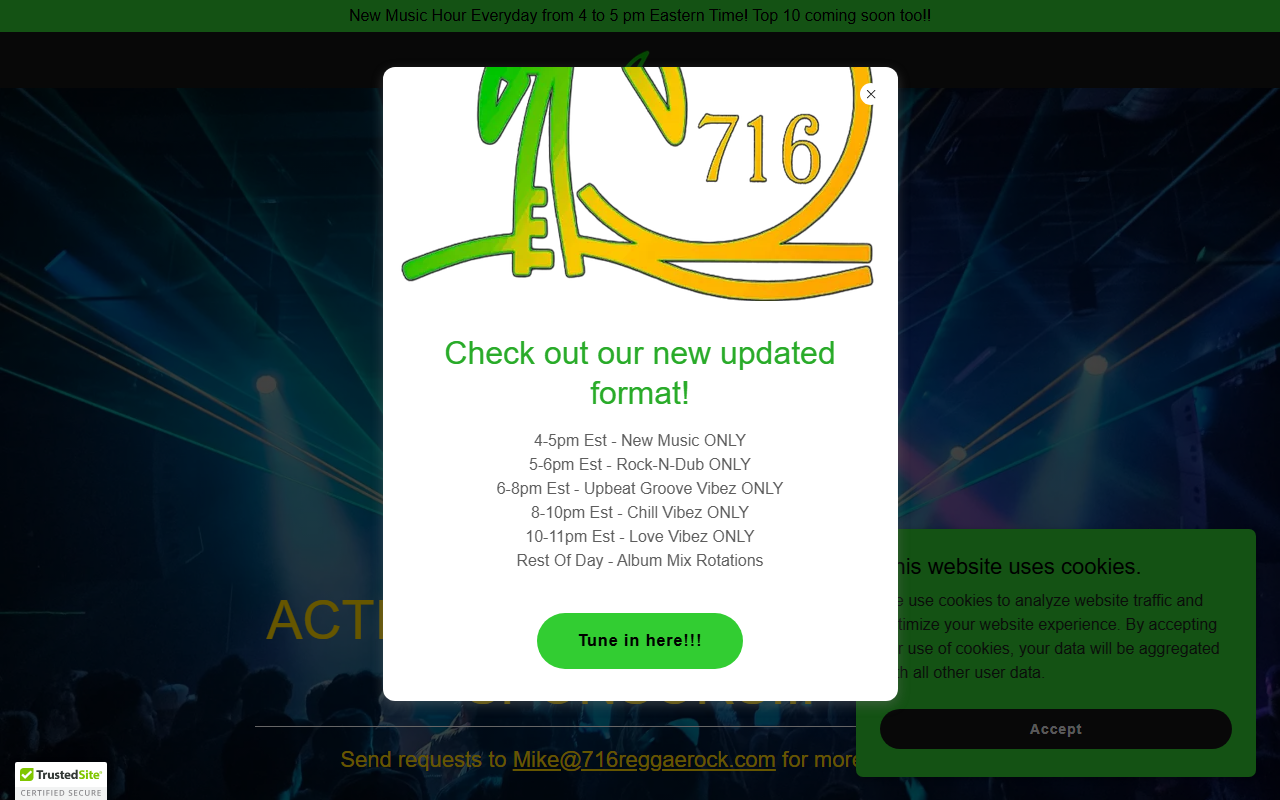 716reggaerock.com screenshot