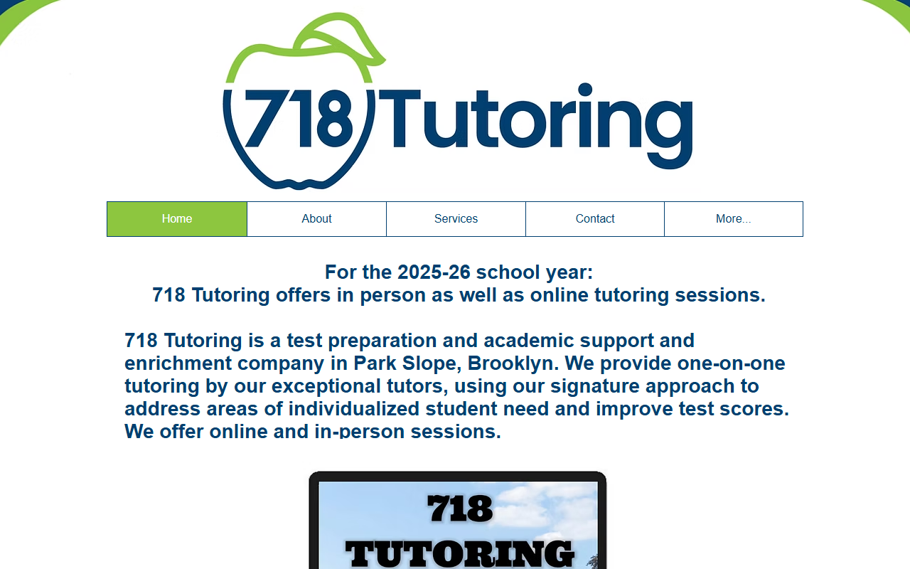 718tutoring.com screenshot