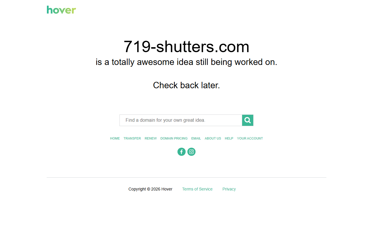 719-shutters.com screenshot