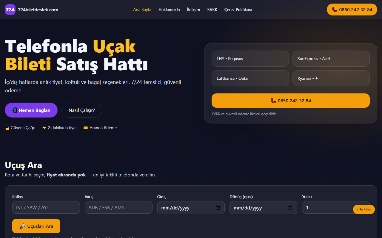 724biletdestek.com screenshot