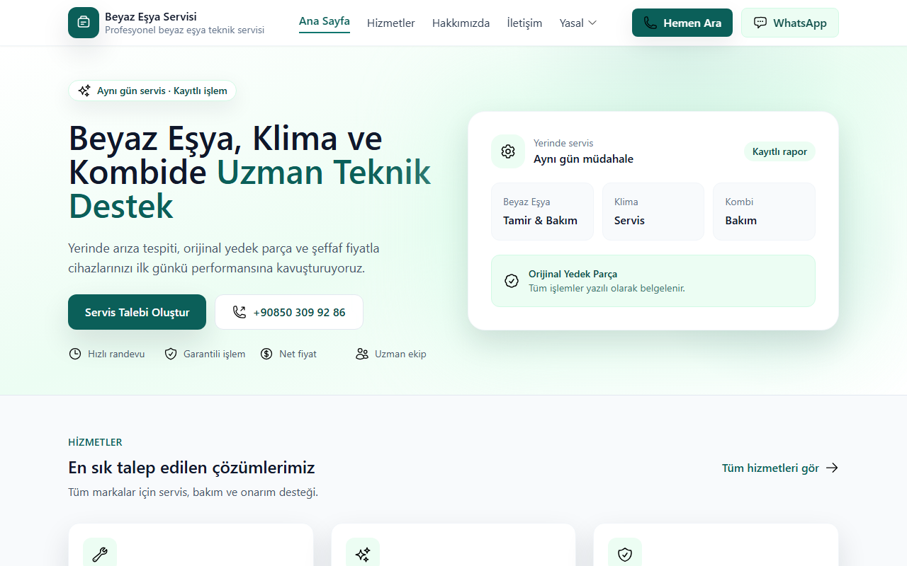 724bolgeservis.com screenshot