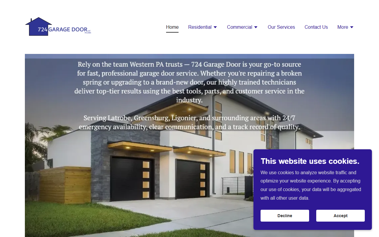 724garagedoor.com screenshot