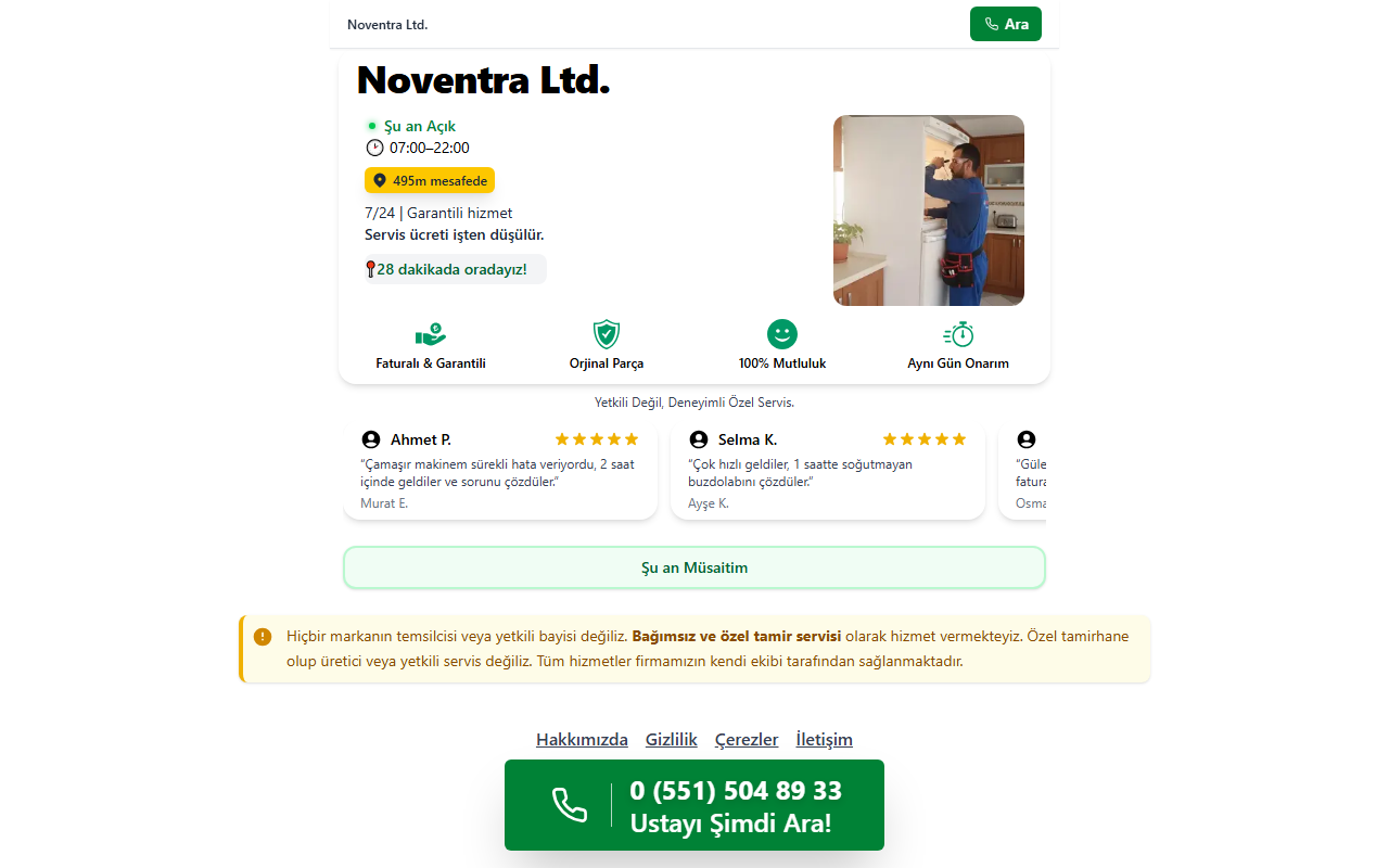 724hizliservis.com screenshot