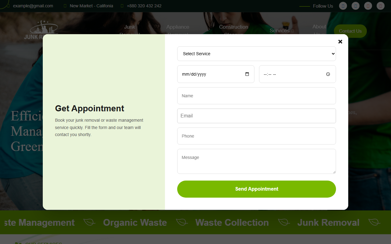 724junkremoval.com screenshot