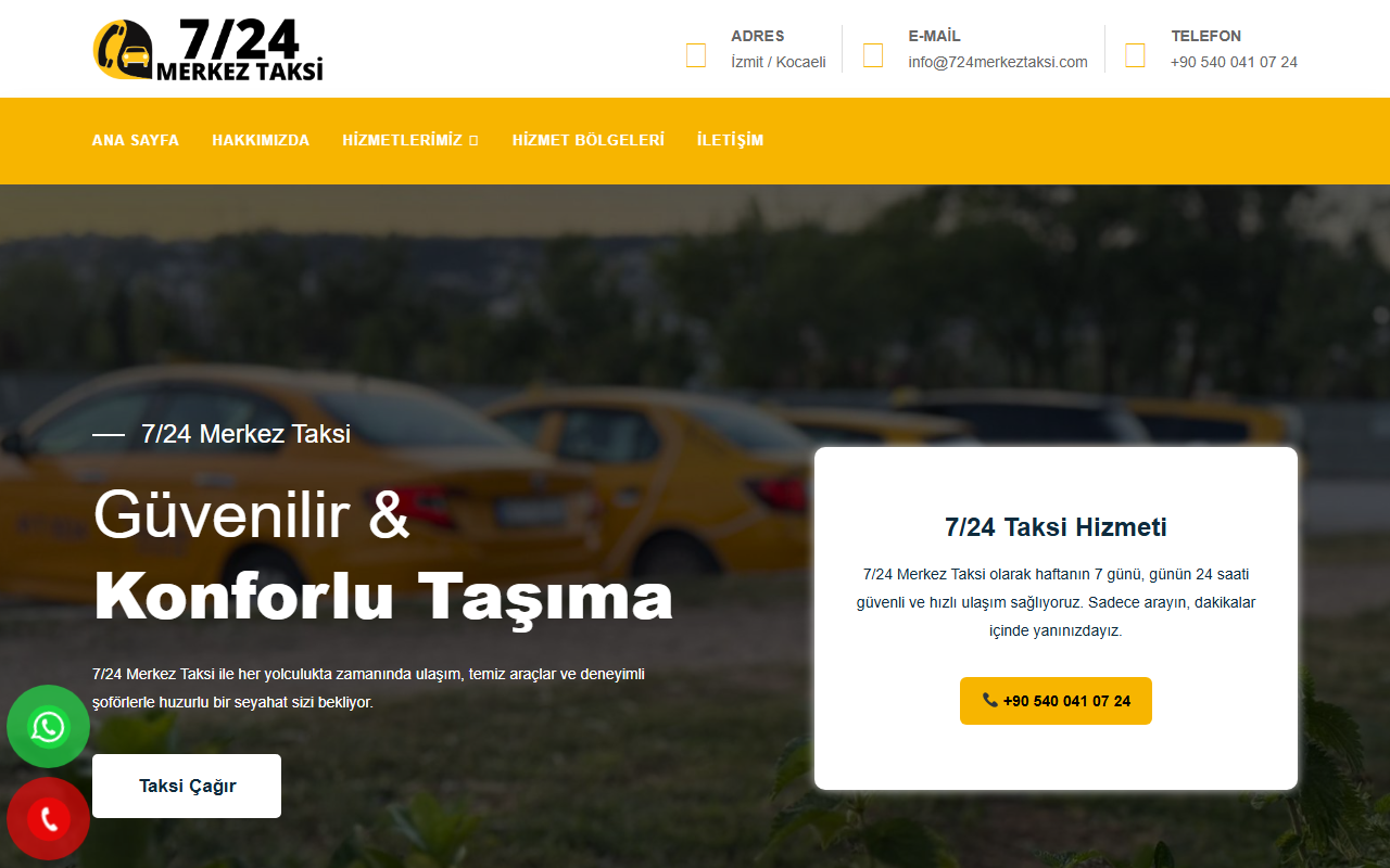 724merkeztaksi.com screenshot