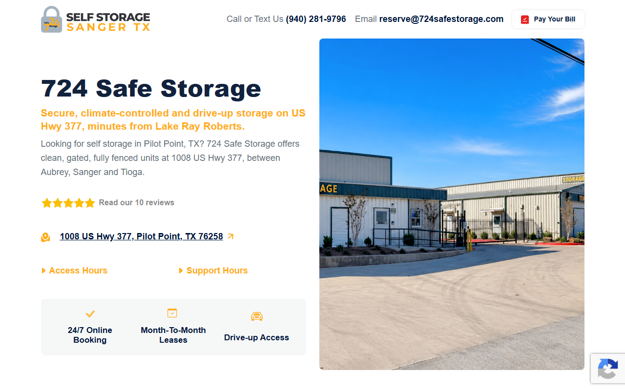 724safestorage.com screenshot