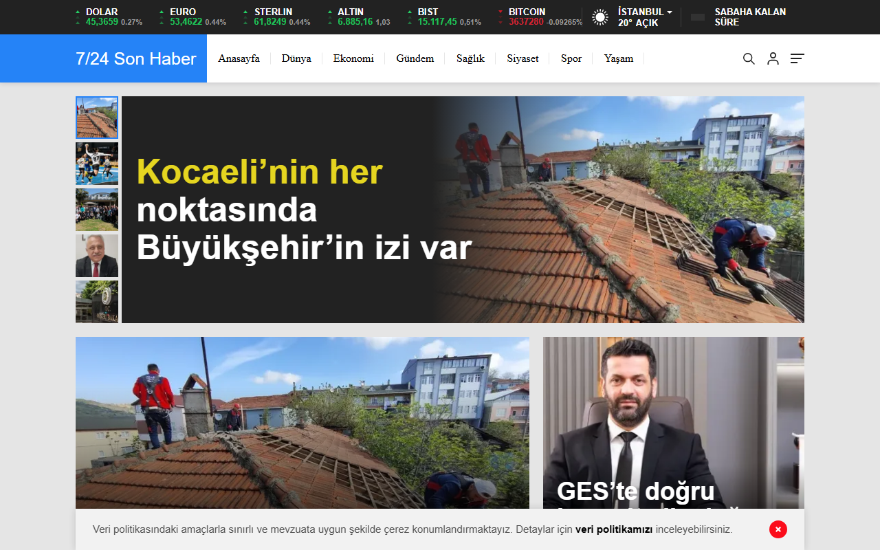 724sonhaber.com screenshot