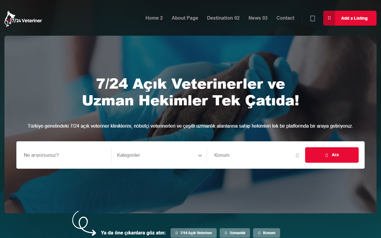 724veterinerler.com screenshot