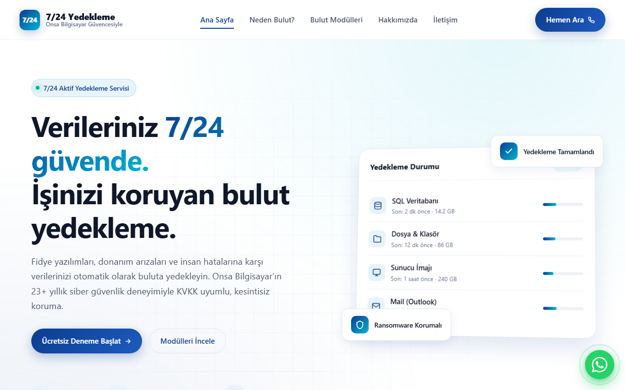 724yedekleme.com screenshot