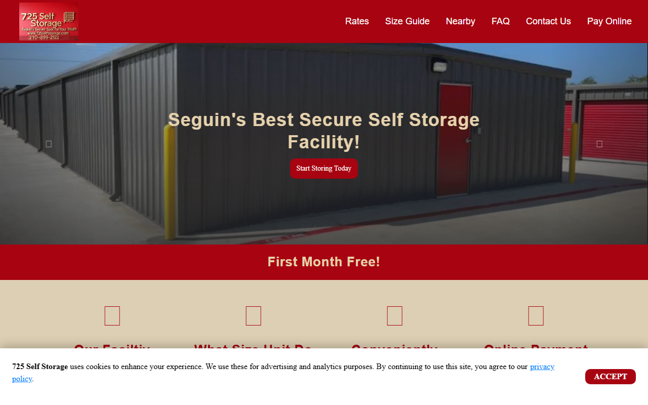 725selfstorage.com screenshot