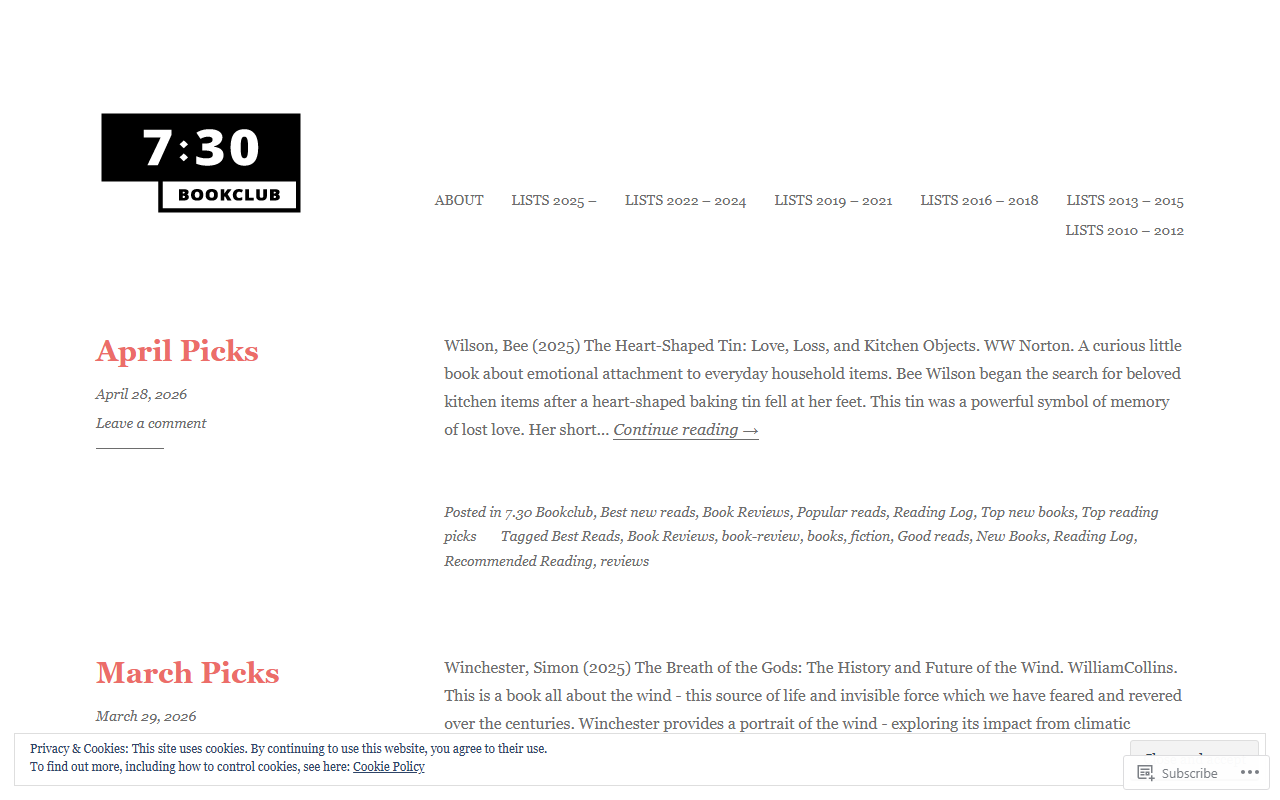 730bookclub.com screenshot