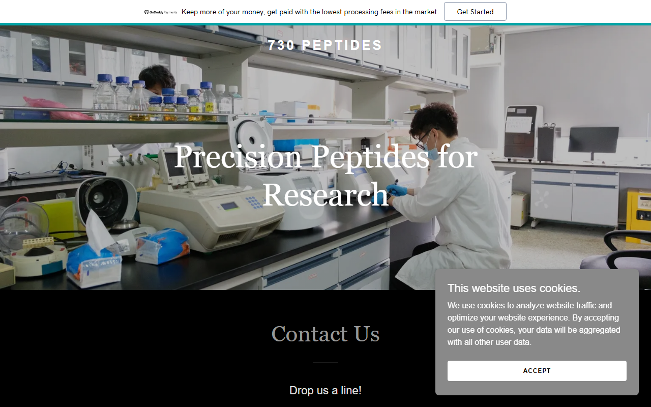 730peptides.com screenshot