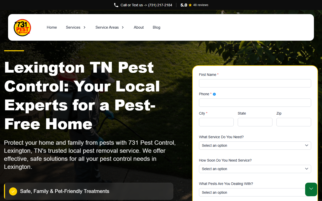 731pestcontrol.com screenshot