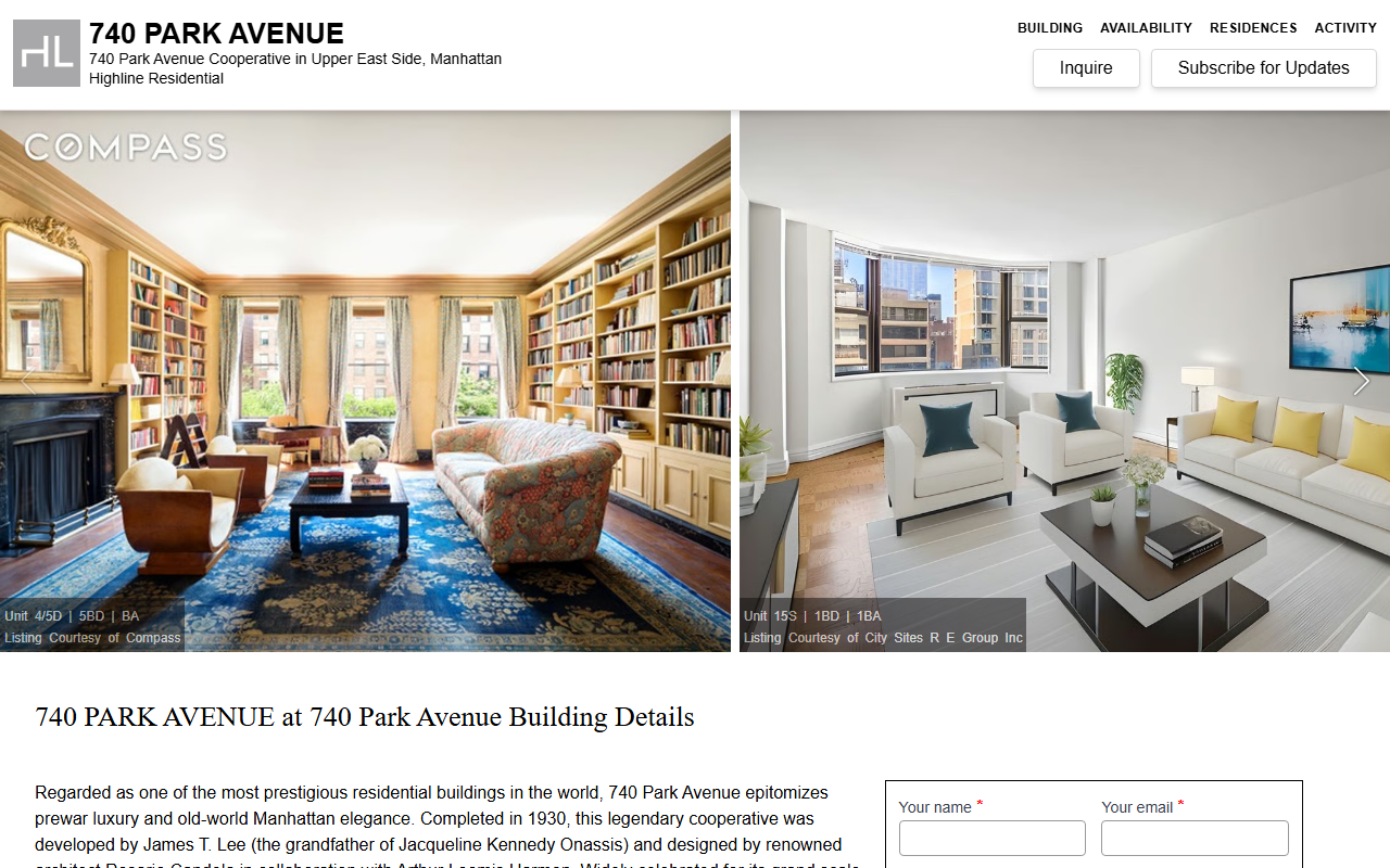 740-parkavenue.com screenshot