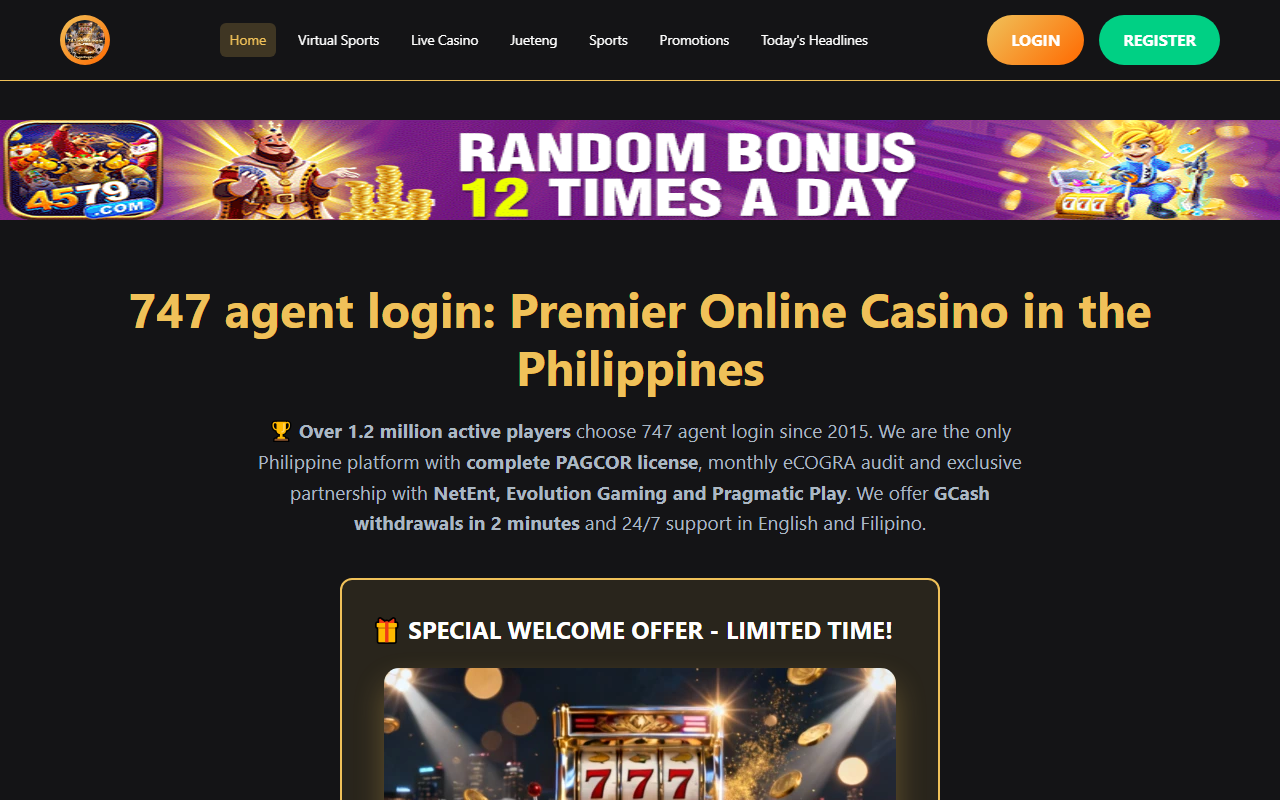 747agentlogin.com screenshot
