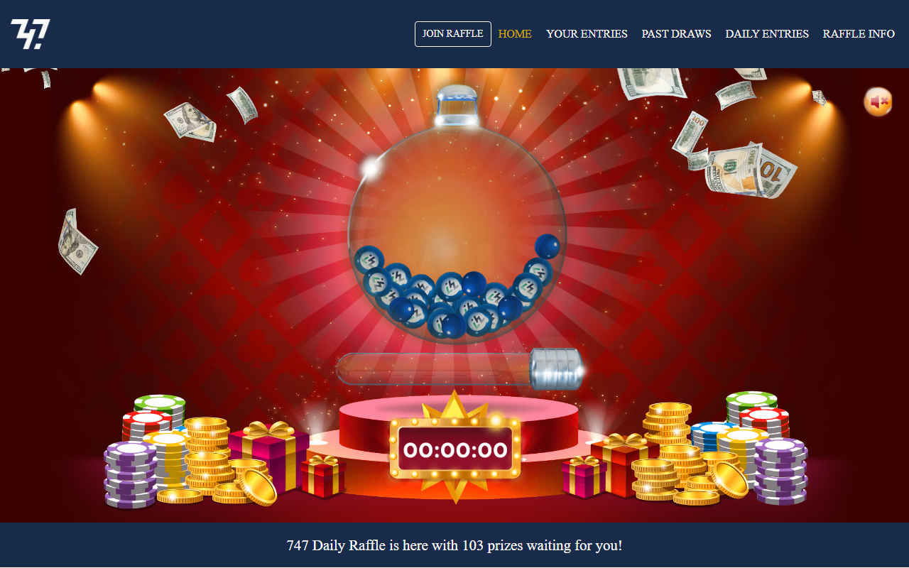 747megaraffle.com screenshot
