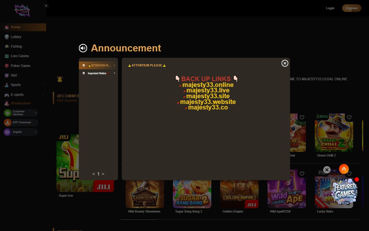 7535468majesty.com screenshot