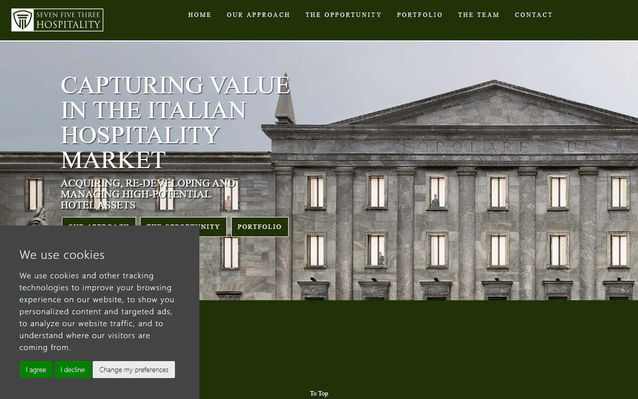 753hospitality.com screenshot