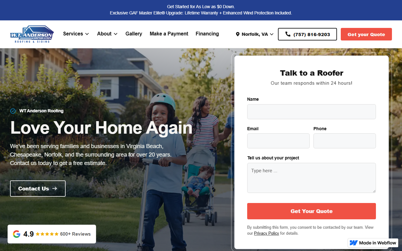 757-roofers.com screenshot