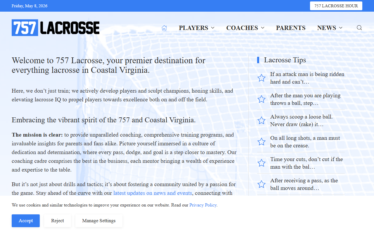757lacrosse.com screenshot