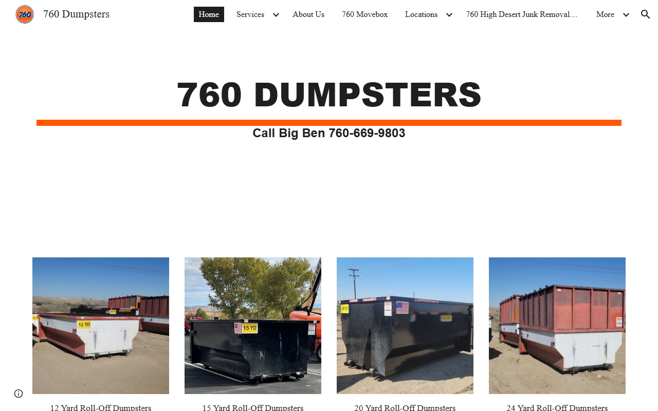 760dumpsters.com screenshot