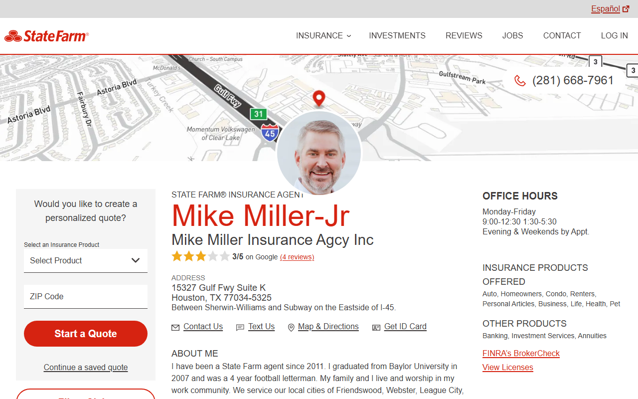 77034insurance.com screenshot