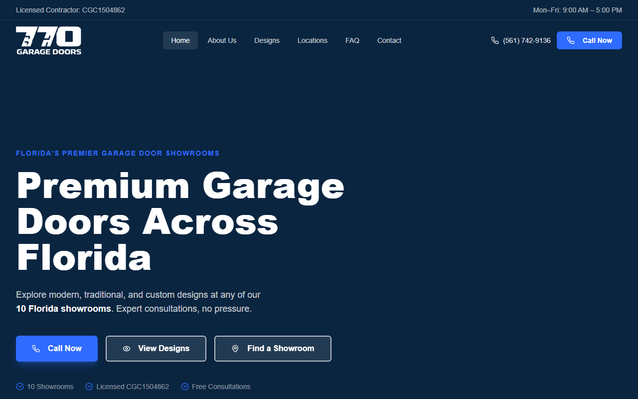 770garagedoors.com screenshot