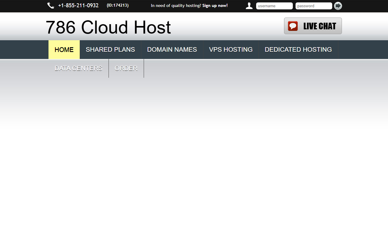 786cloudhost.com screenshot