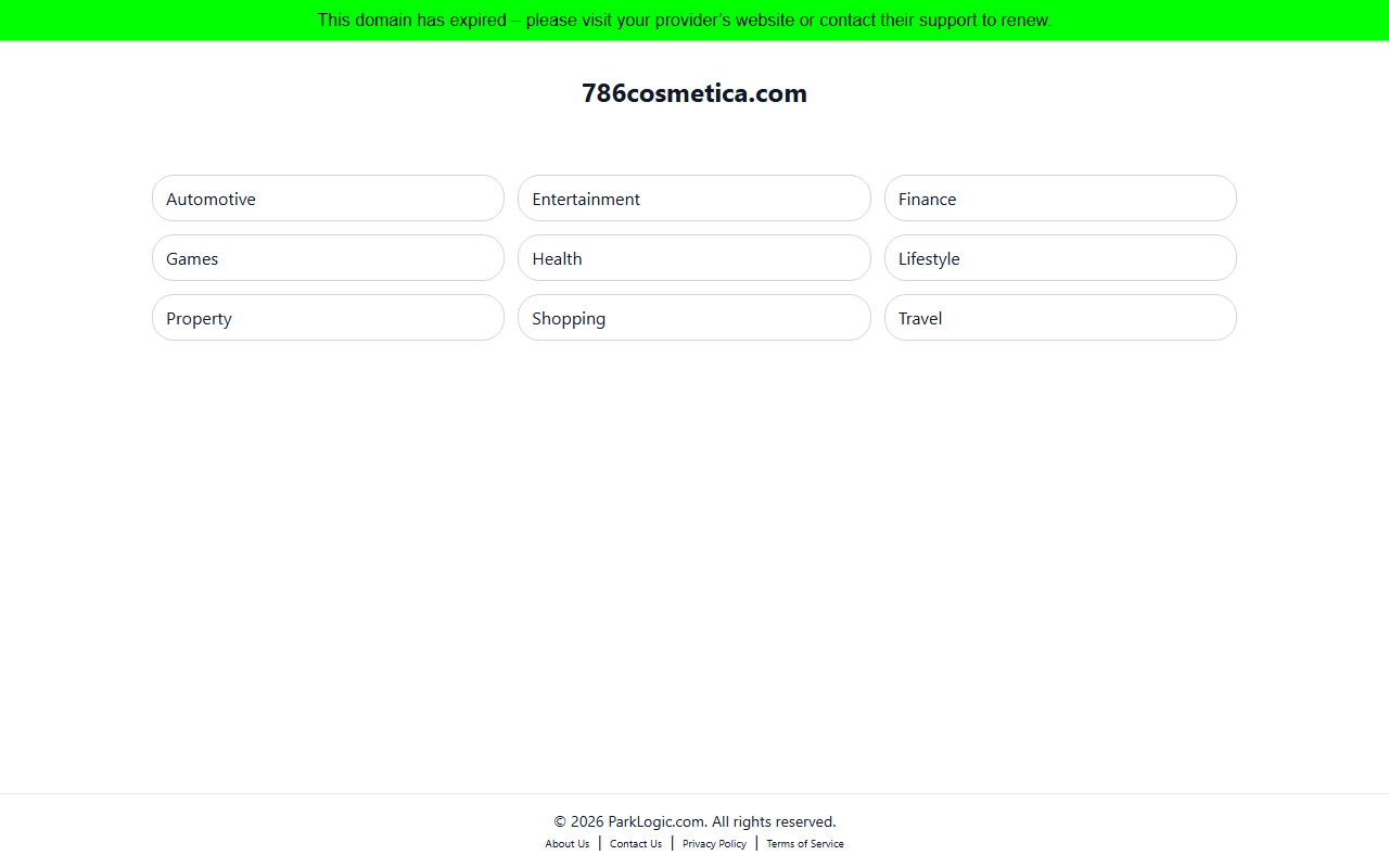 786cosmetica.com screenshot