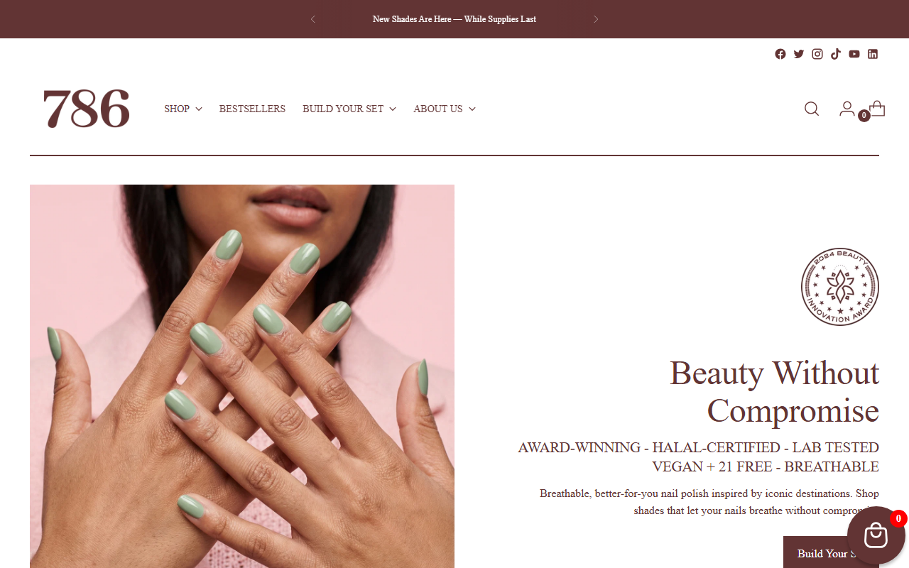 786cosmetics.com screenshot