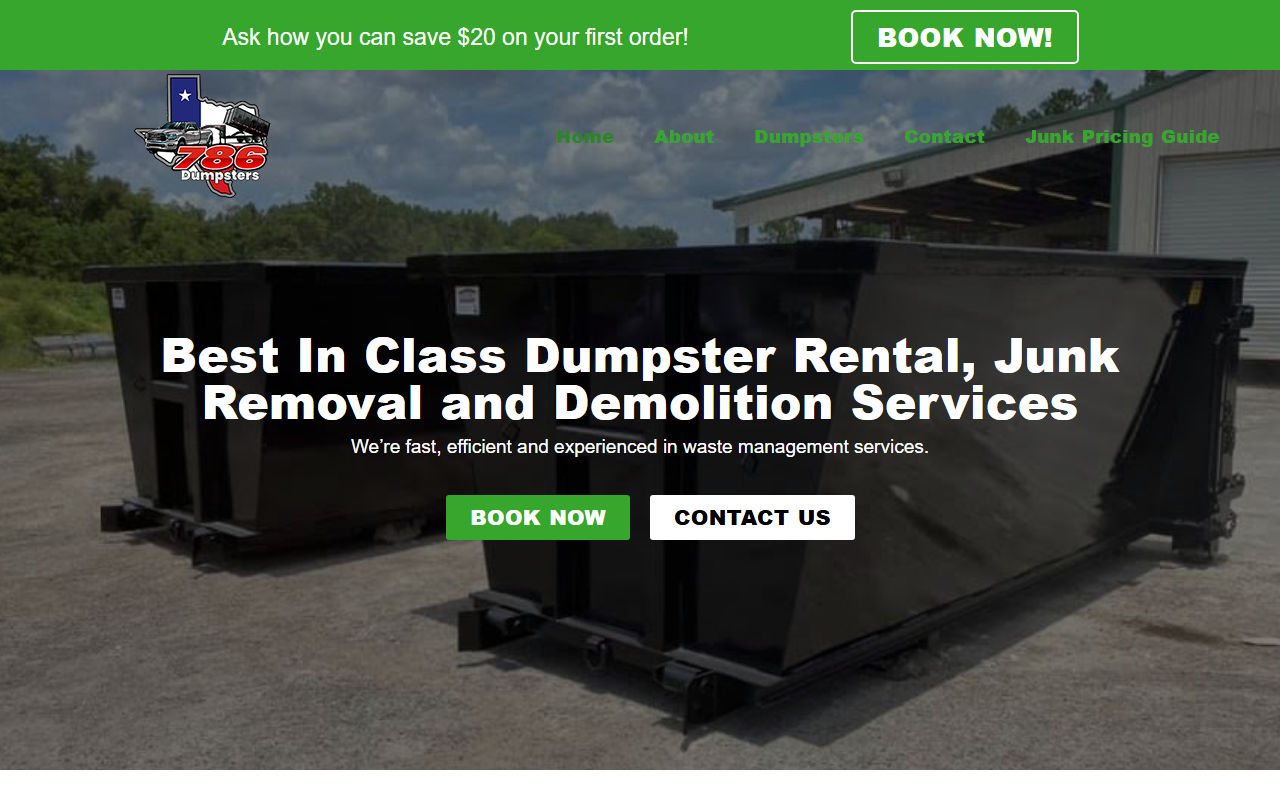 786dumpsters.com screenshot