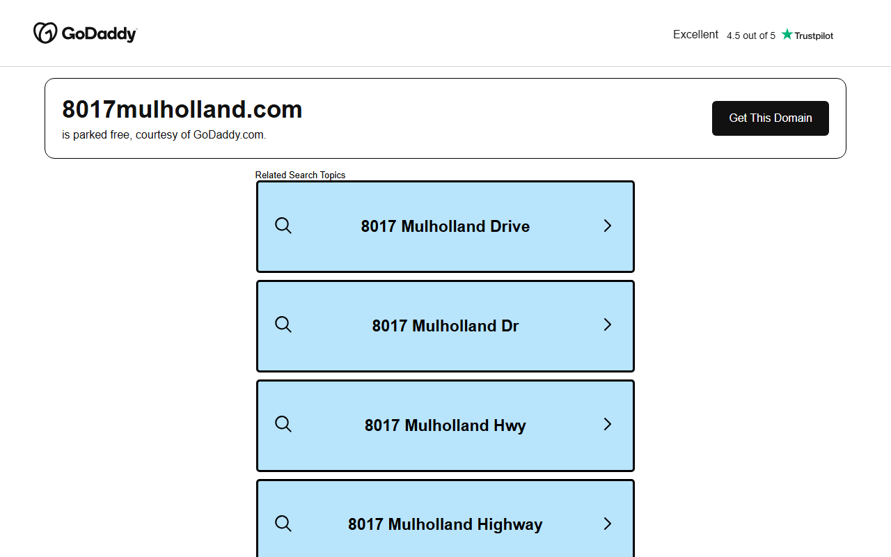 8017mulholland.com screenshot