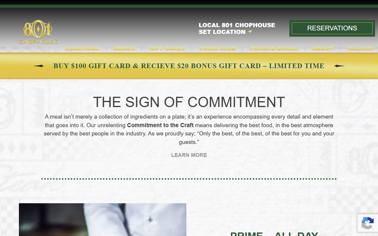 801chophouse.com screenshot