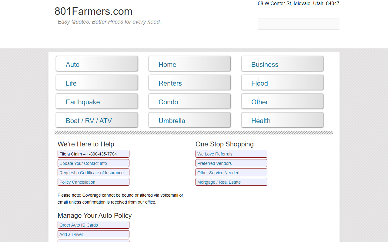 801farmers.com screenshot