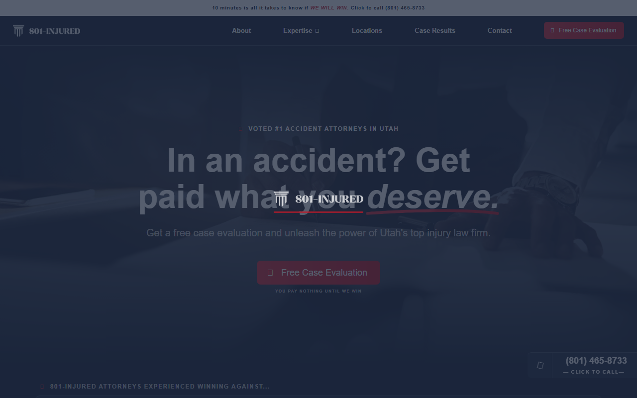 801injured.com screenshot