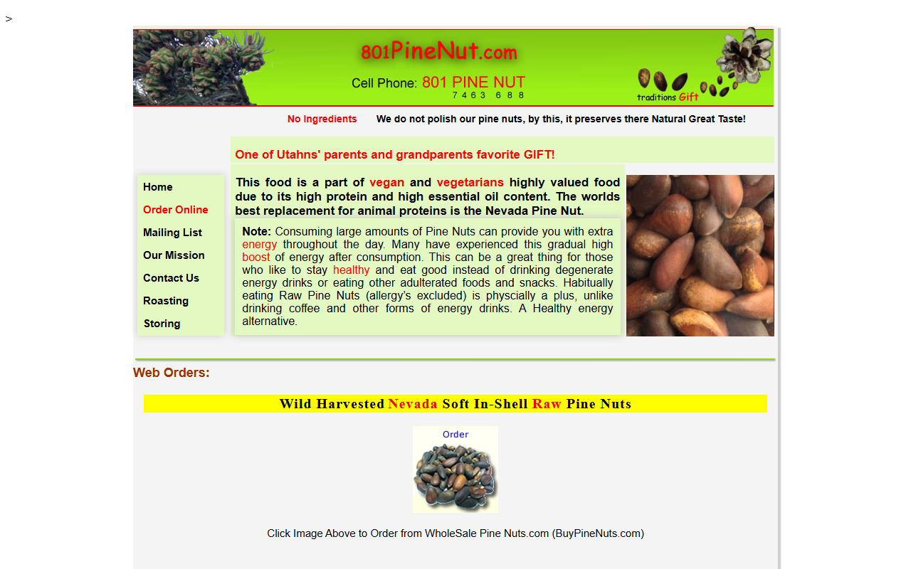 801pinenuts.com screenshot