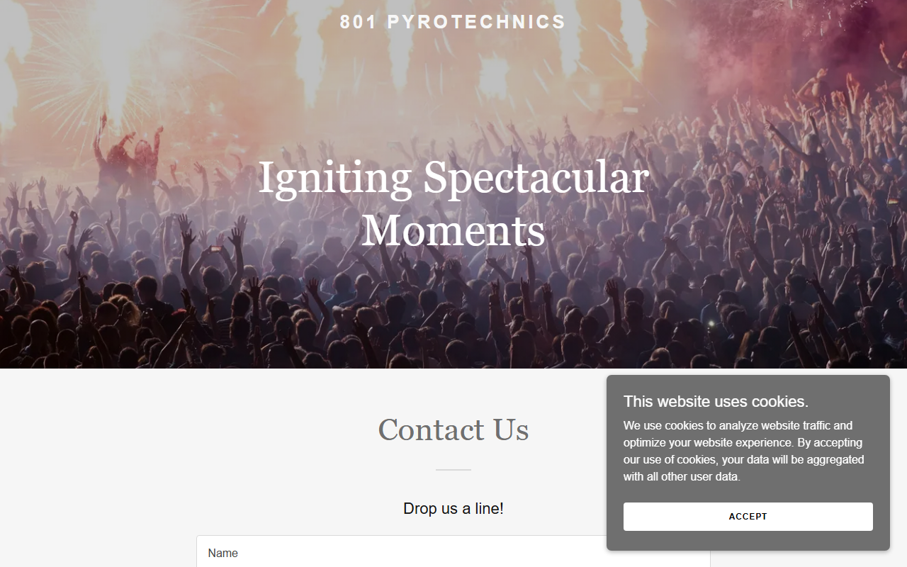 801pyrotechnics.com screenshot