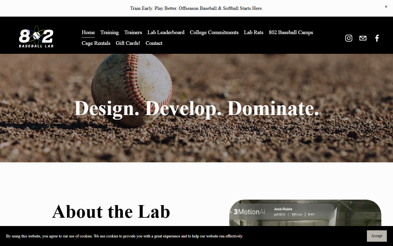 802baseballlab.com screenshot